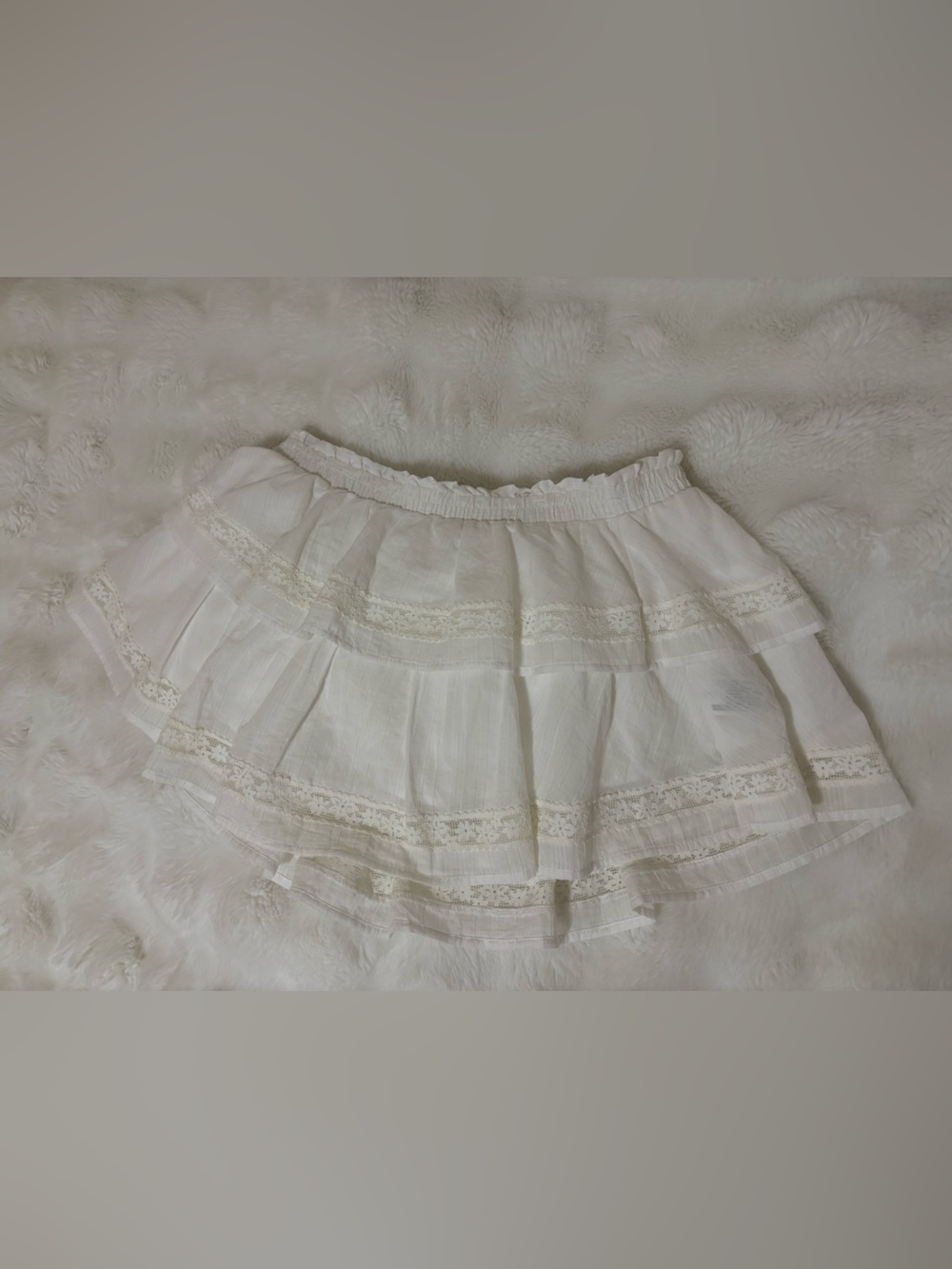 wild fable White Layered Lace Trim Skirt